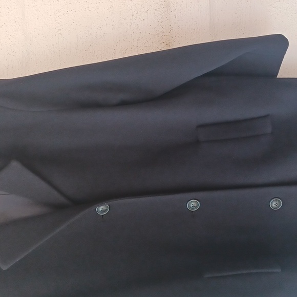 Kristen Blake Virgin Wool Cashmere Blend Full Length Coat, Blue, Pockets, Lined - Picture 4 of 14